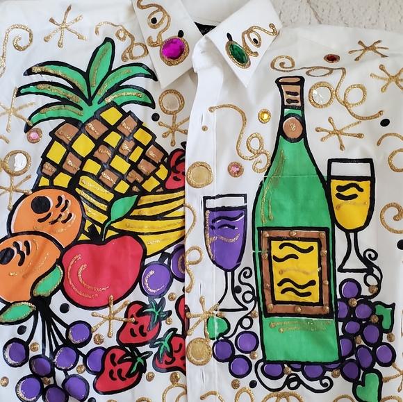 Hand painted button down - Picture 2 of 4